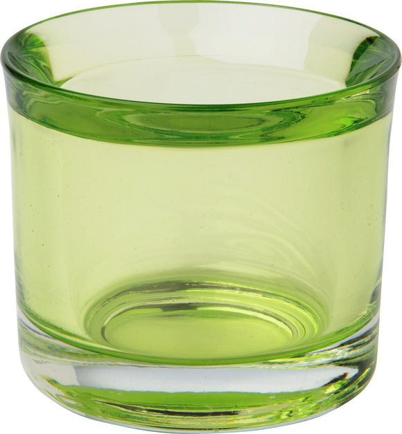 IHR Glass Cup Tea Light Holder, Grass Green