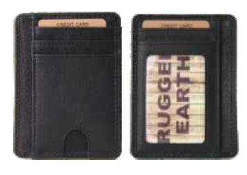 Rugged Earth Black Leather Card Holder, Style 880031