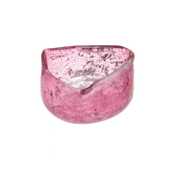 Indaba Roca Glass Votive, Small - Pink