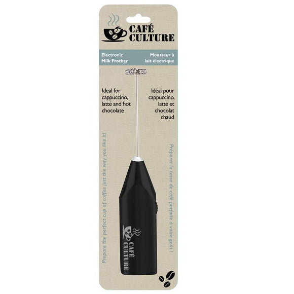 Cafe Culture Electric Milk Frother, Black 8.25