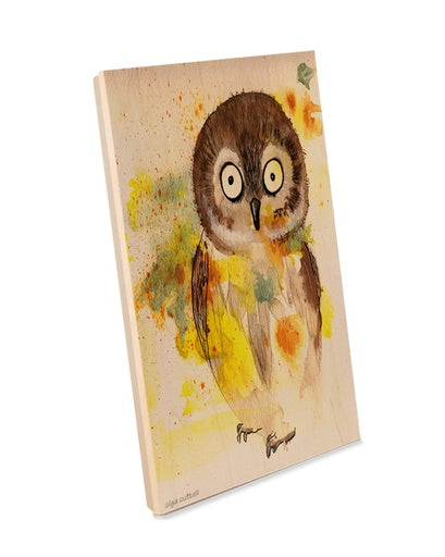 11x14 Wood Panel Owl