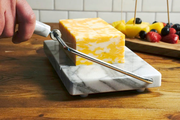 RSVP White Marble Cheese Slicer, 8x5