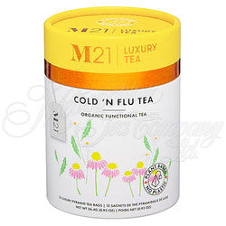 M21 Luxury Tea, Cold n' Flu Organic Functional Tea, 12 Pyramid Bags