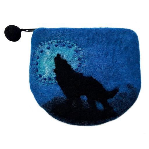 Hamro Felt Purse, Northern Wolf (Blue)