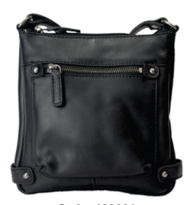 Rugged Earth Black Leather Purse, Style 188001