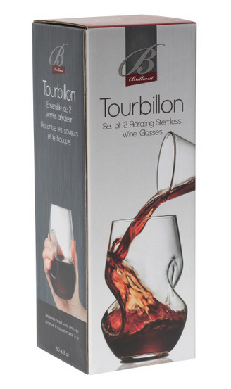 Brilliant Tourbillon Wine Aerating Stemless Tumbler Set 250ml, 2pc