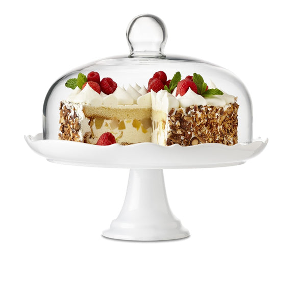 Bianco Pedestal Cake Plate & Dome, 27cm