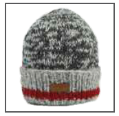 Rocky Mountain Outfitters Roll Over Beanie, Mixed Greys w/ Red Stripe