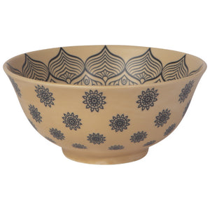 Mandala Stamped Porcelain Bowl, 6"