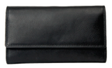 Rugged Earth Black Leather Ladies Wallet, Style 88001