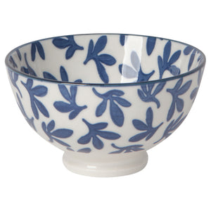 Now Designs Footed Porcelain Bowl, 4" Blue Floral