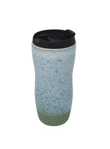 Ceramic Double-Walled Tumbler, Speckled Blue 11oz