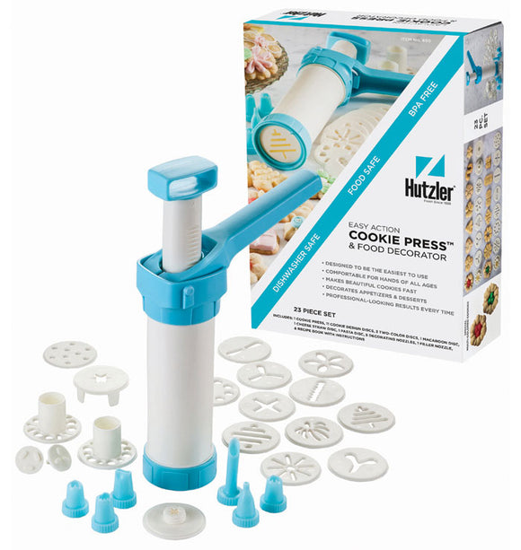Hutzler Easy Action Cookie Press and Food Decorator Set
