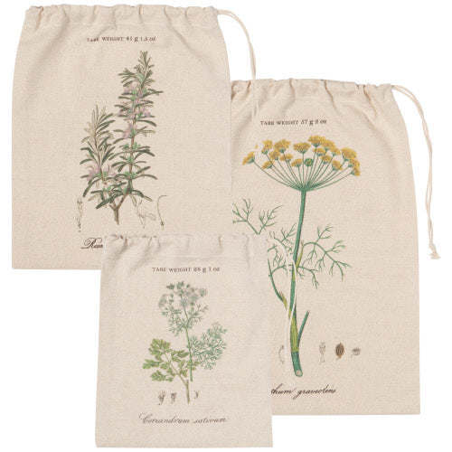 Now Designs Produce Bag Set, 3pc - Garden Herbs