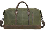 Waxed Canvas Duffel Bag With Leather Trim