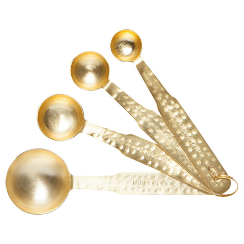 Danica Heirloom Measuring Spoon Set, Hammered Gold  4pc