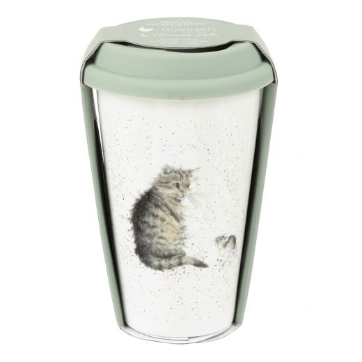 Wrendale Travel Mug: Cat And Mouse 11oz