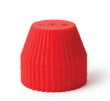 Fox Run Silicone Scalloped Bake Cups, 12 Red