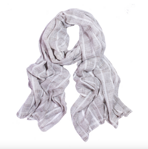 LWH Wool Scarf, Wide Lines - Taupe