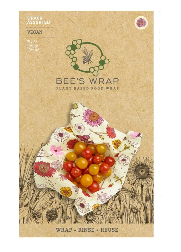 Bee's Wrap Set of 3 Assorted Size Wraps, Meadow Magic