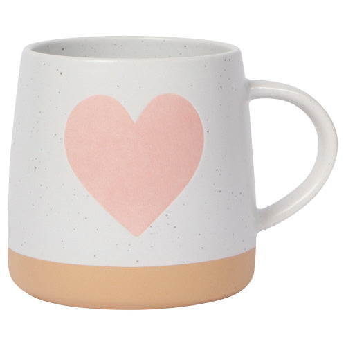 Pink Heart Decal Glaze Mug, 12oz