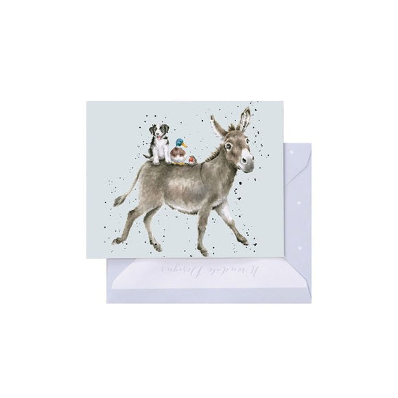 Wrendale Mini Greeting Card, The Donkey Ride