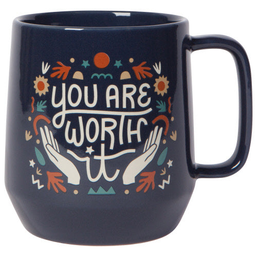 Danica Jubilee Wide Base Mug, 18oz - You Are Worth It