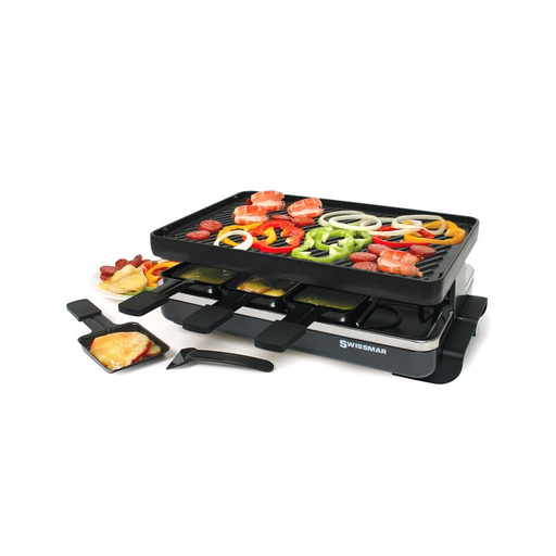 Classic 8-Person Raclette w/Reversible Cast Iron Grill Plate, Anthracite