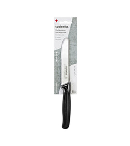 Serrated Blade Round Edge Knife, 4.5" Black
