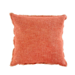 Indaba Selena Linen Pillow, Coral 20x20"