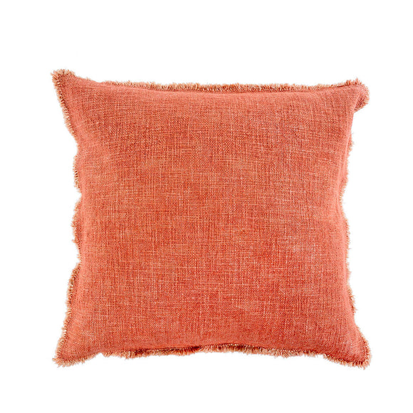 Indaba Selena Linen Pillow, Coral 20x20