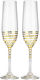 Bohemia Crystal Spiral Gold Champagne Flutes, 190ml , 2pc