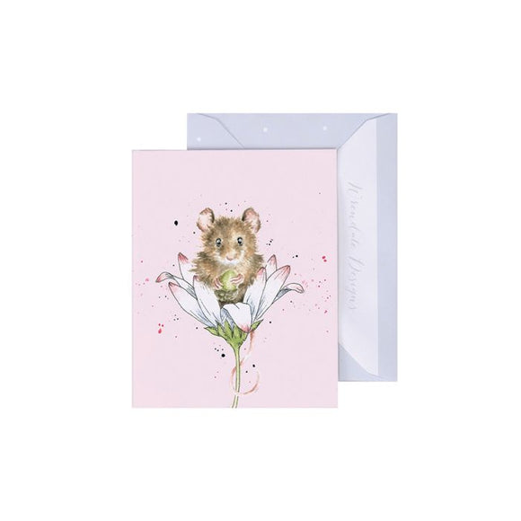 Wrendale Mini Greeting Card, Oops a Daisy (Mouse)
