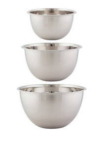 Matte Steel Mixing Bowl Set, 3pc - Silver