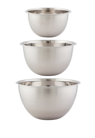 Matte Steel Mixing Bowl Set, 3pc - Silver