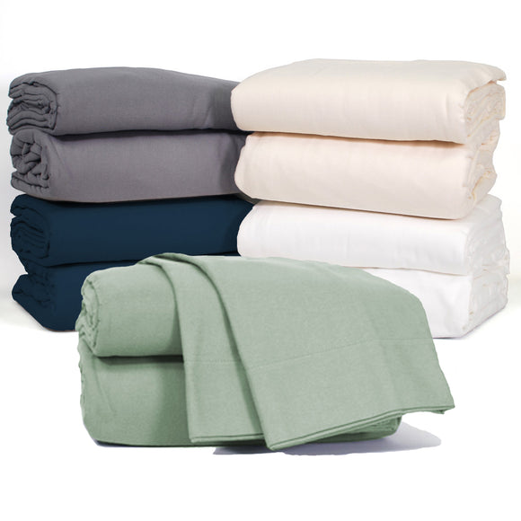 Daniadown Cotton Flannel Sheet Set - Queen - Celadon