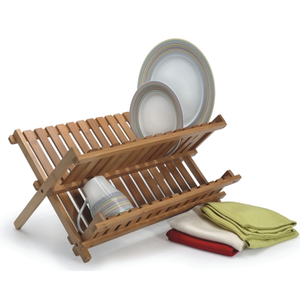 Natural Living Bamboo Collapsible Dish Rack, 18x13.5"