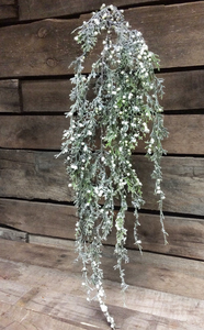 45" Frosted Cedar and Cream Berries Hanging Spray