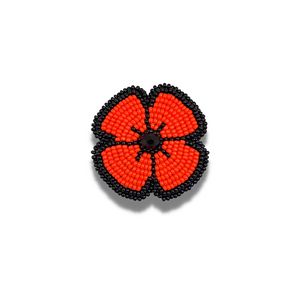 Tribal Roots Beaded, Poppy Brooch