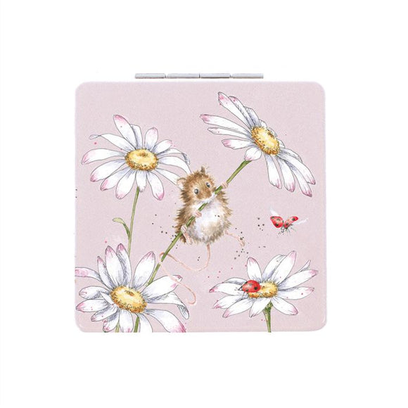 Wrendale UK Pocket Mirror, Oops A Daisy (mouse)