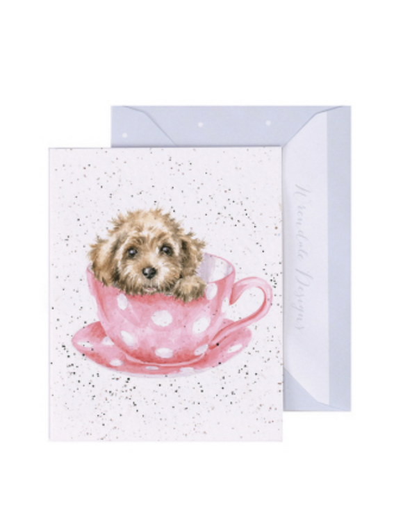 Wrendale Mini Greeting Card, Teacup Pup