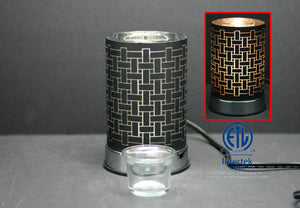 Touch Sensor Glass Lamp – Silver Cross Brick 7"