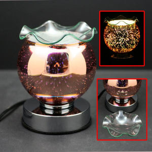 Touch Sensor Glass Lamp – Explosion w/Scented Oil Holder 5.5"