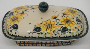 Butter Dish, Rectangular, 18x13x9cm, Sunflower
