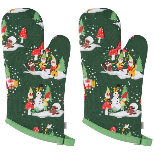 Now Designs Oven Mitt Set, 2pc Gnome For The Holidays