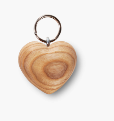 Maple Key Ring, Heart 5cm