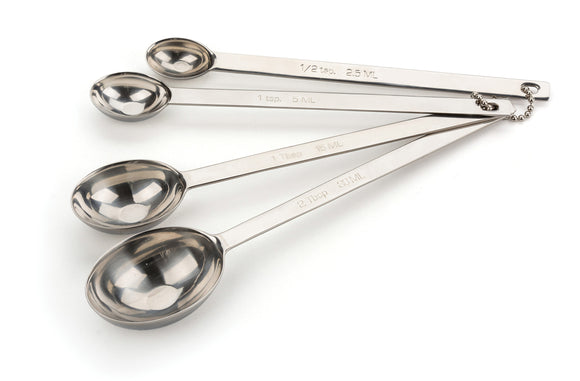 RSVP Long Handle Measuring Spoon Set, 4 Sizes