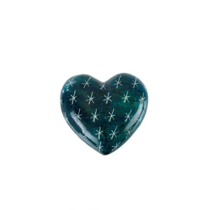 Indaba Blue Lagoon Soapstone Heart, Small 2x2x0.75"