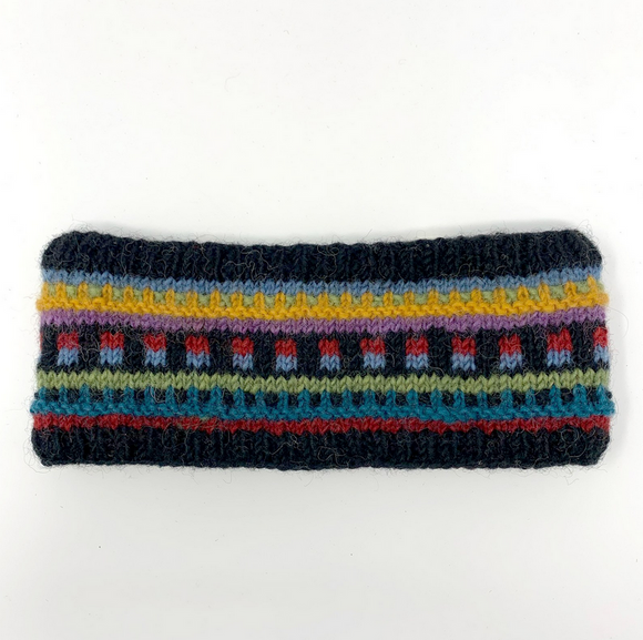 Hamro Knitted Headband, Black Multi-Band