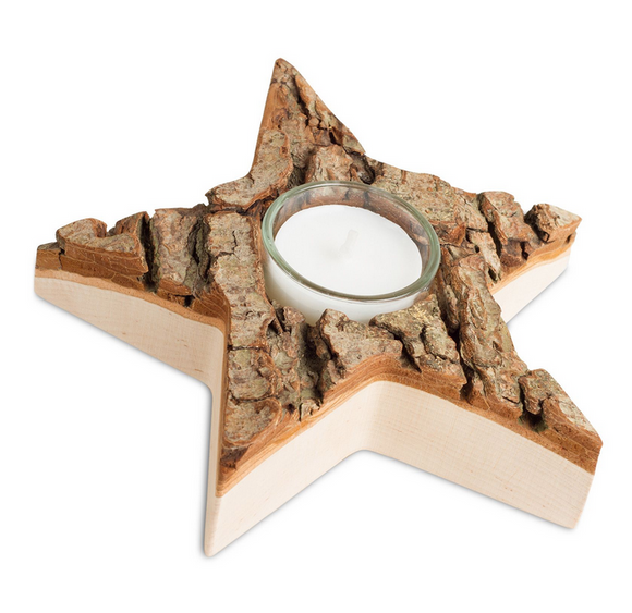 Bark Star-Shaped Tealight Holder